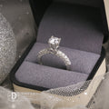 Nhẫn Bạc 950 Đá Moissanite 6li 4 Chấu Trái Tim 1 Line Đá - Moissanite Diamond Silver Ring (MR011)