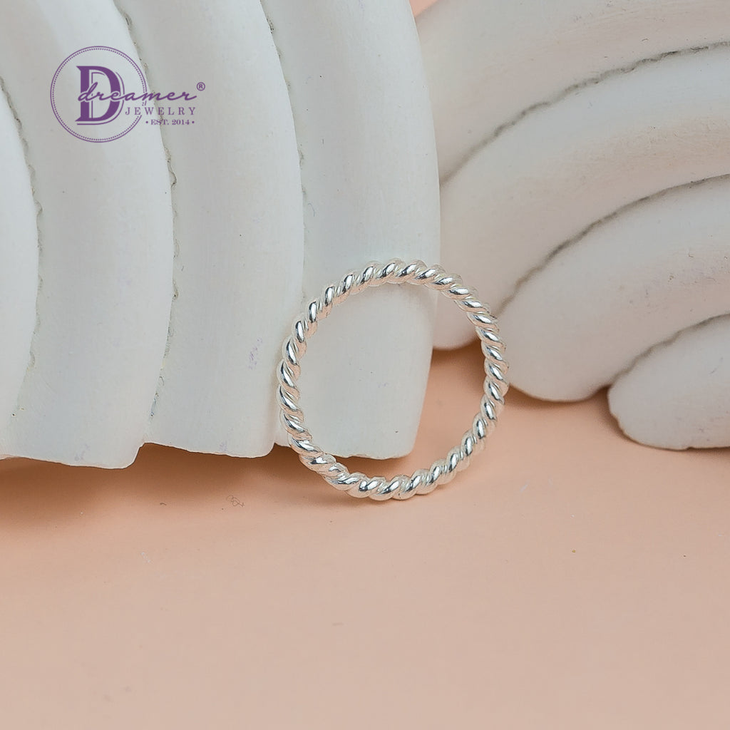 Nhẫn Xoắn Đôi Đơn Giản - Handmade Minimal Twist Ring - Sterling Silver 1003NT
