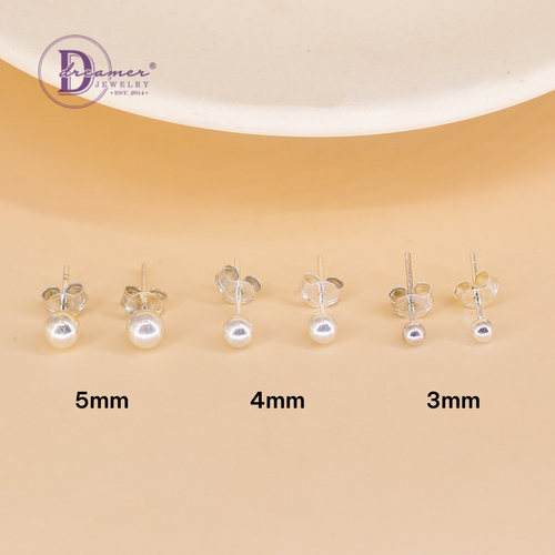 Bông Tai Bi Bạc Đủ Size (2 Màu) Bạc 925 - Yellow Gold & Silver Minimal Dot Earrings 153BTT
