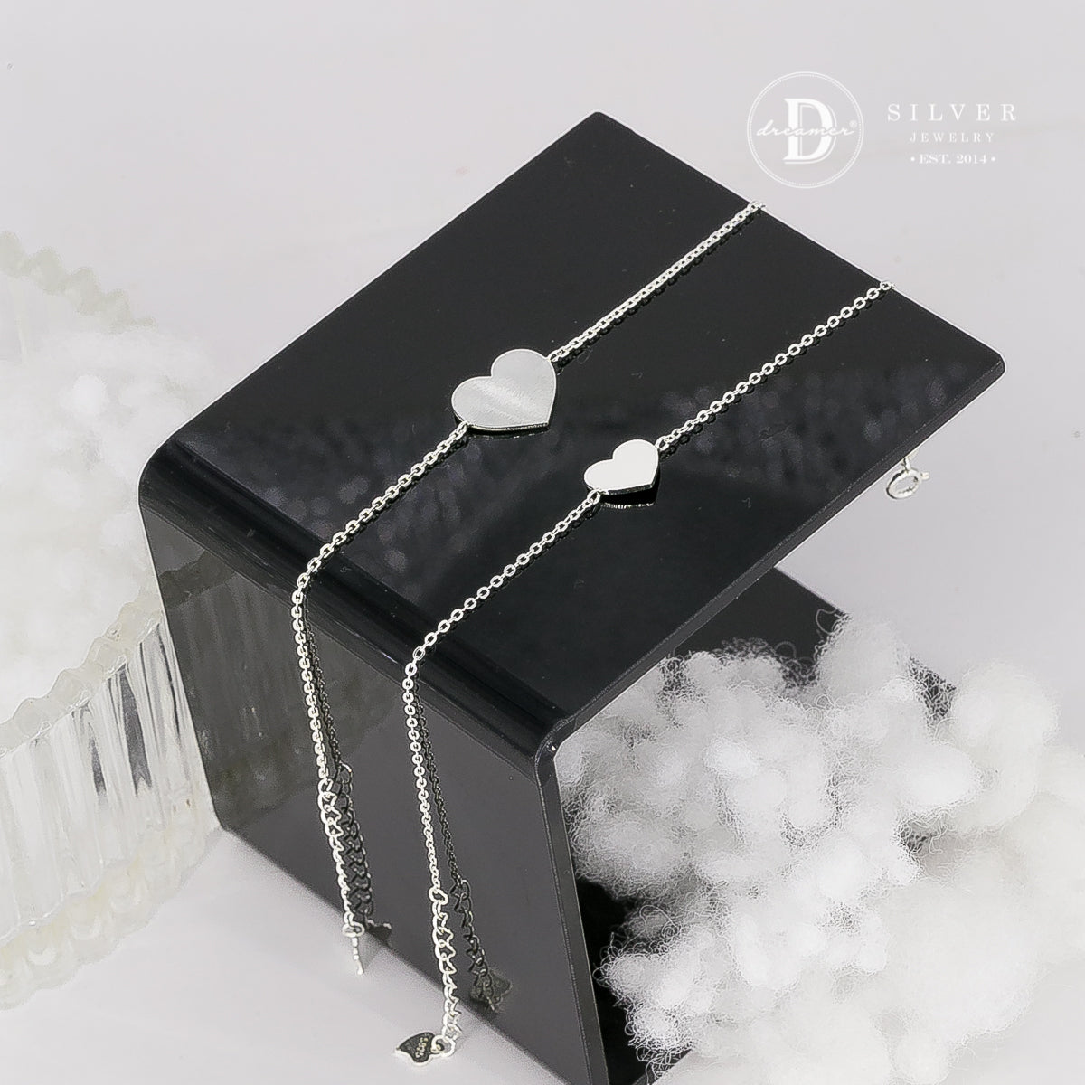 Lắc Tay Trái Tim Bạc 925 - Khắc Chữ Theo Ý Thích - Engravable Heart Bracelet Sterling Silver - 220VTT