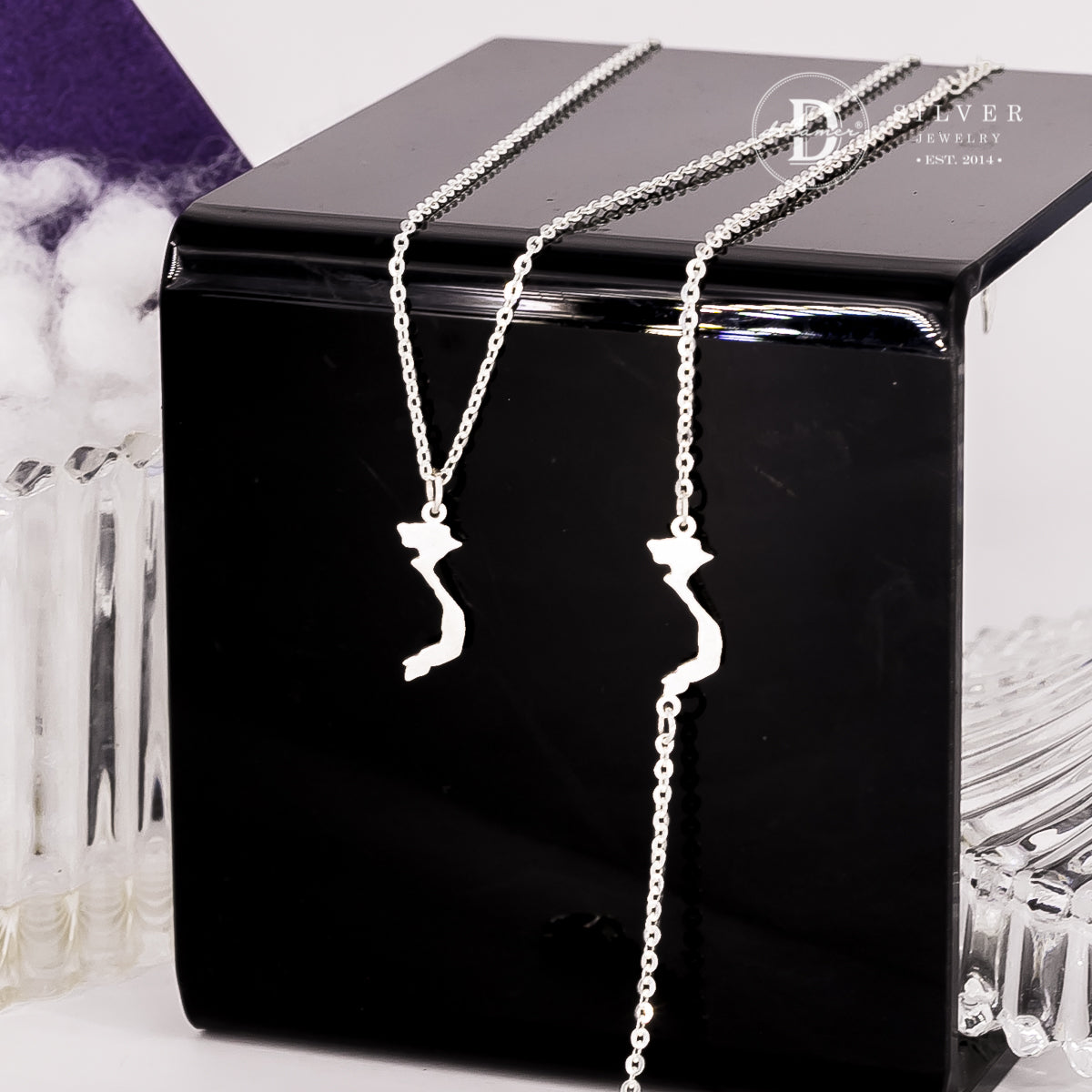 Vietnam Map Jewelry - Sterling Silver - Necklace Pendant - Bracelet