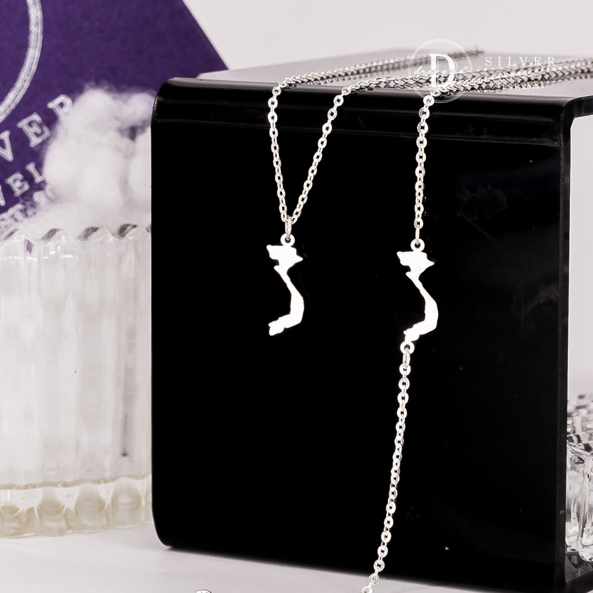 Vietnam Map Jewelry - Sterling Silver - Necklace Pendant - Bracelet