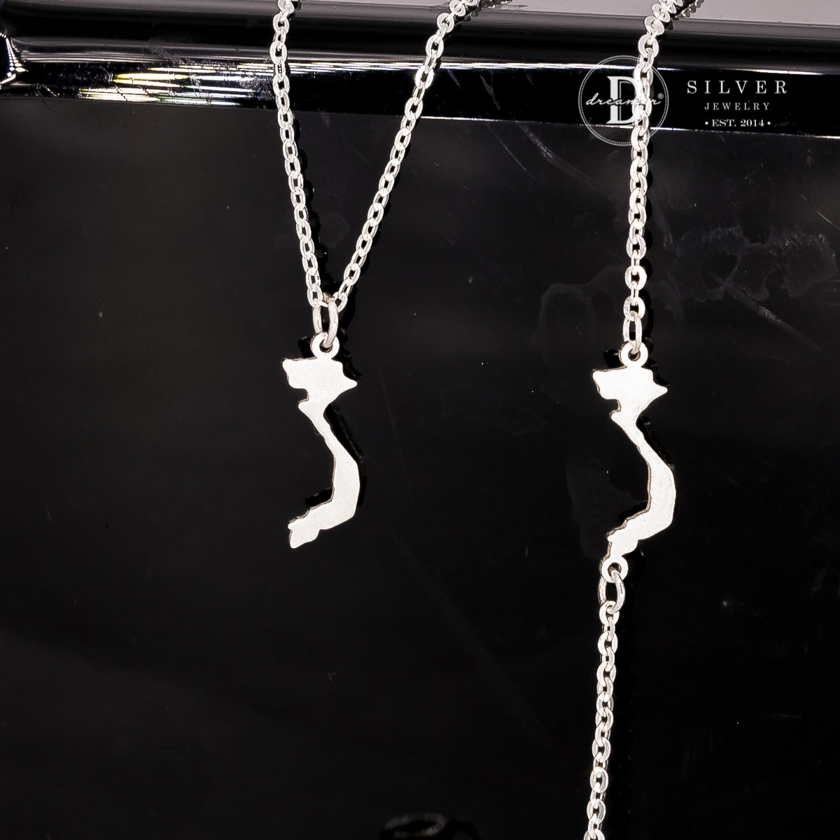 Vietnam Map Jewelry - Sterling Silver - Necklace Pendant - Bracelet