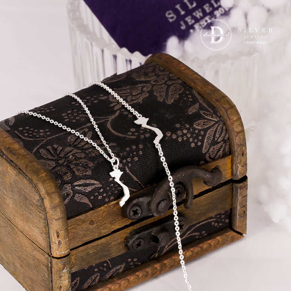 Vietnam Map Jewelry - Sterling Silver - Necklace Pendant - Bracelet