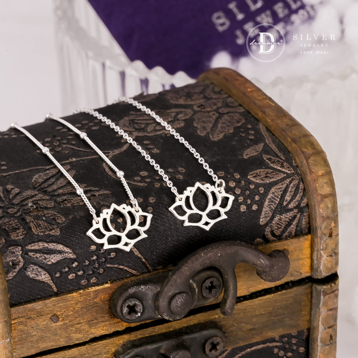 Mekong Delta Blooming Lotus Sterling Silver Necklace